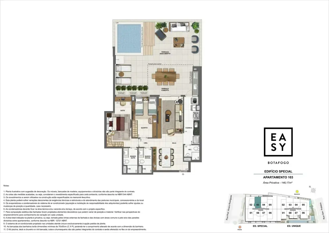Planta dos Apartamento 103 do Edifício Special