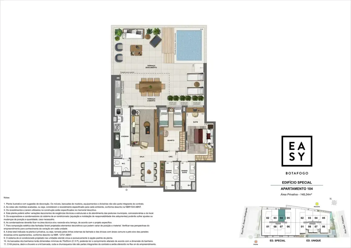Planta dos Apartamento 104 do Edifício Special