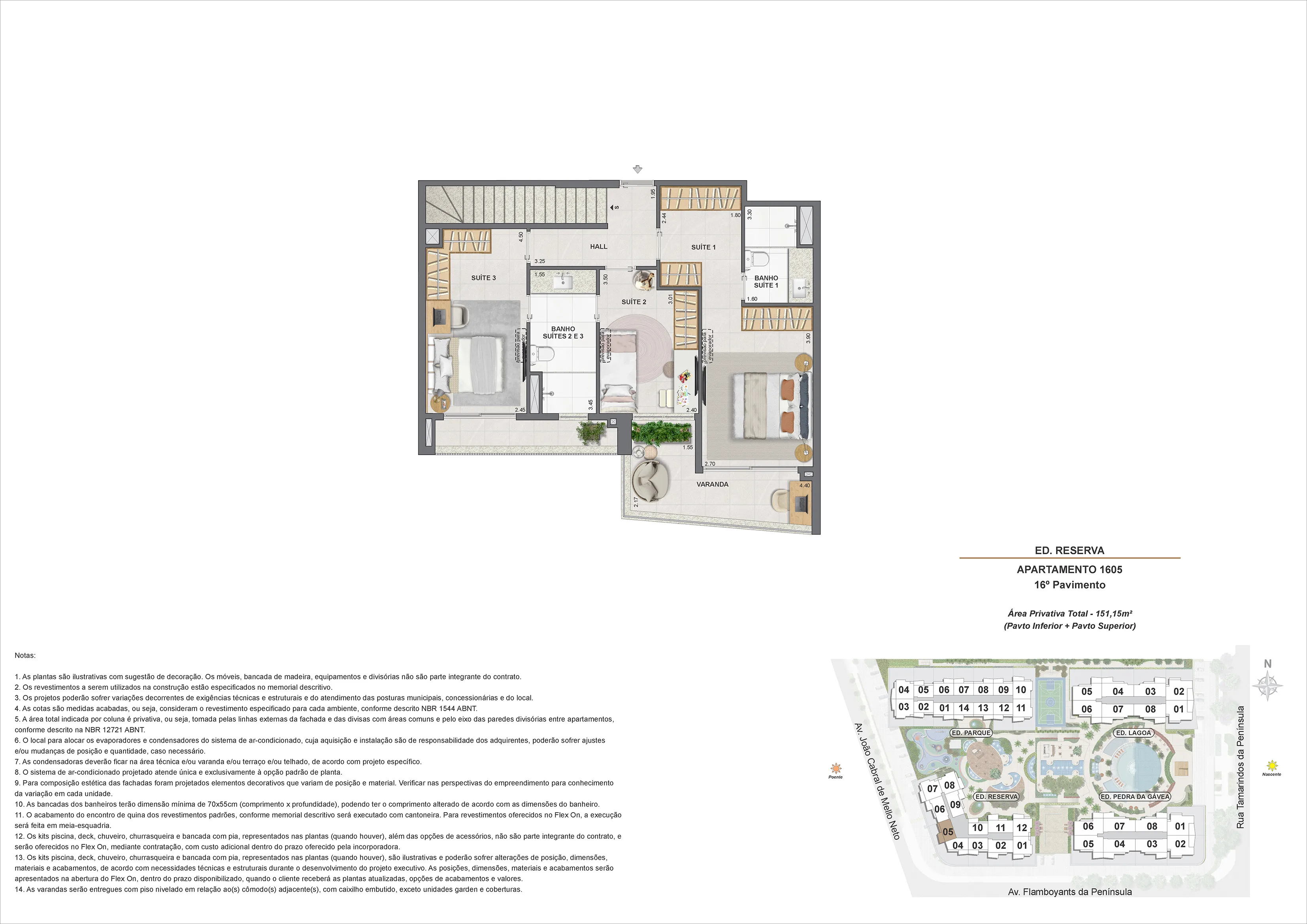 Planta ilustrativa · Cobertura Ed. Reserva 1605 16pav