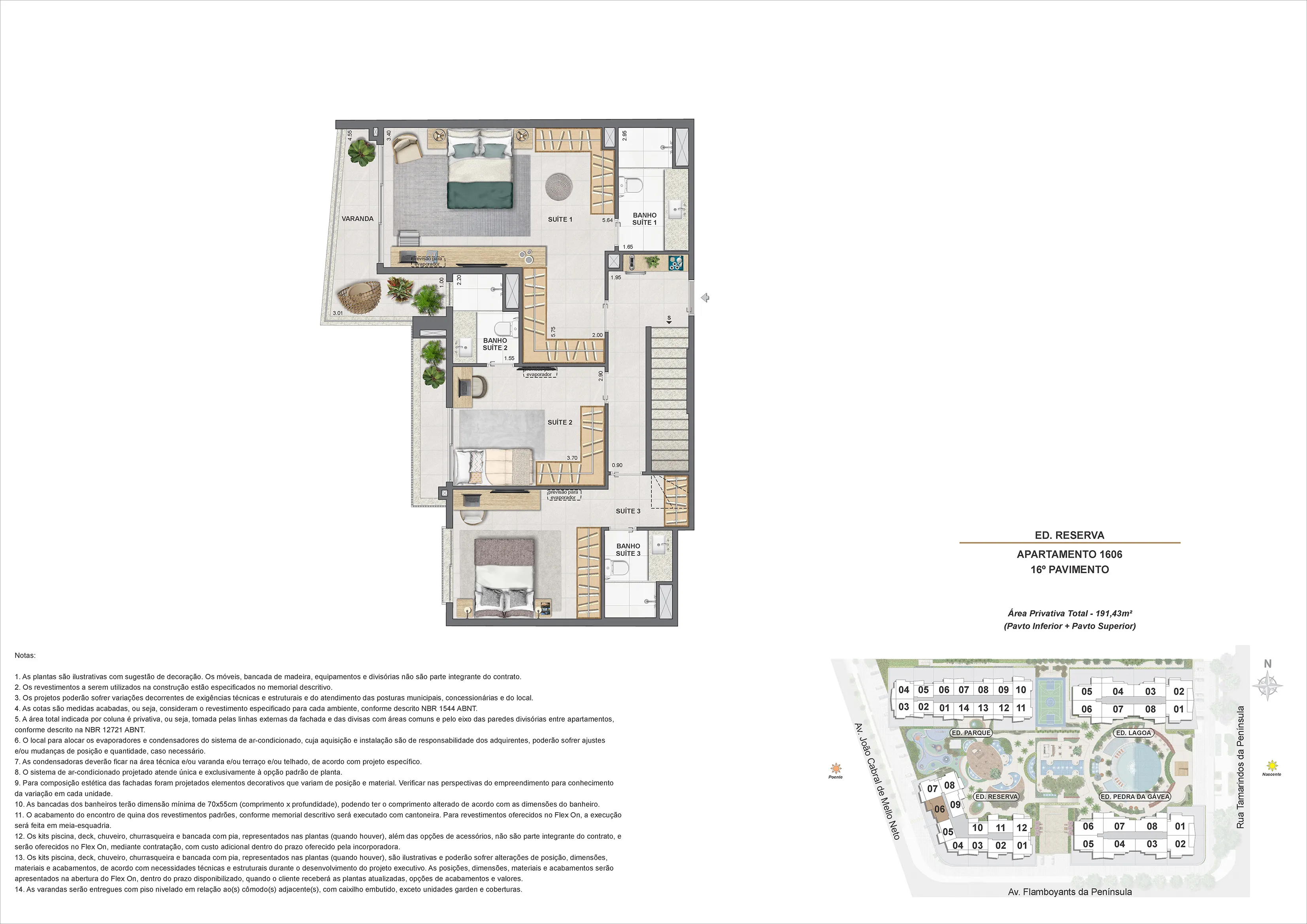 Planta ilustrativa · Cobertura Ed. Reserva 1606 16pav