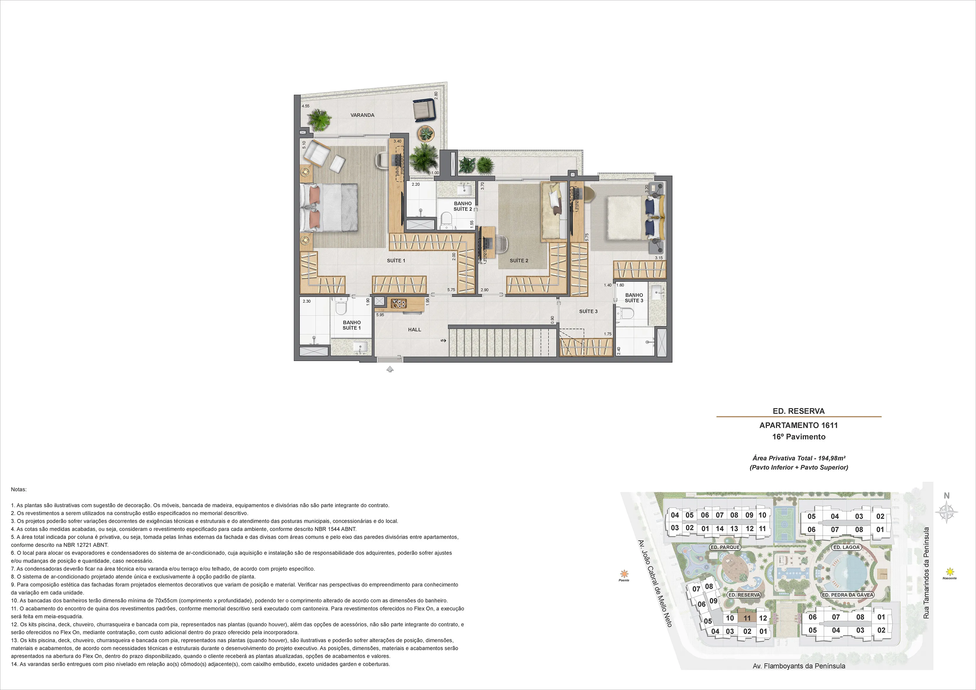 Planta ilustrativa · Cobertura Ed. Reserva 1611 16pav
