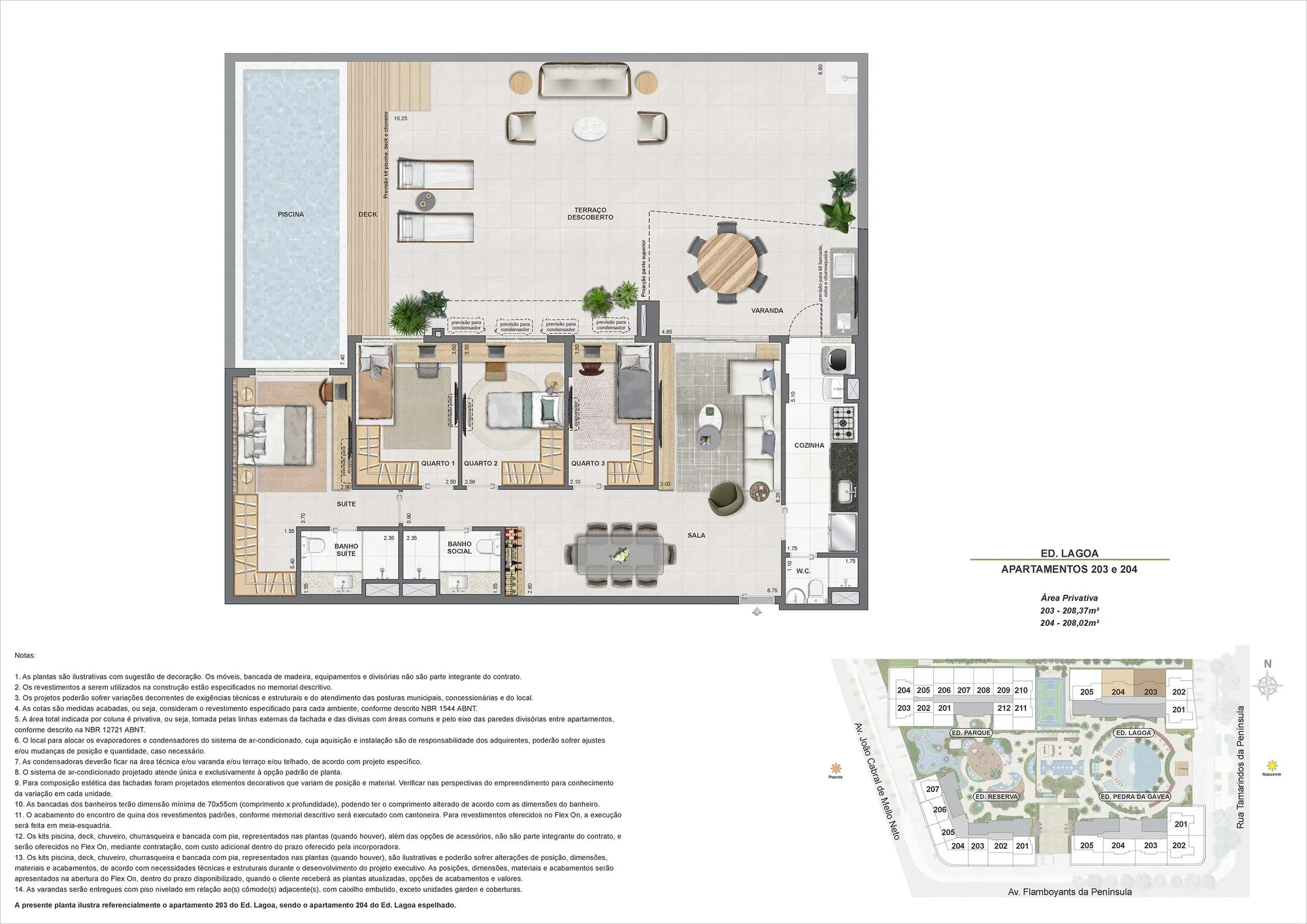 Planta ilustrativa · Garden Ed. Lagoa 203 204