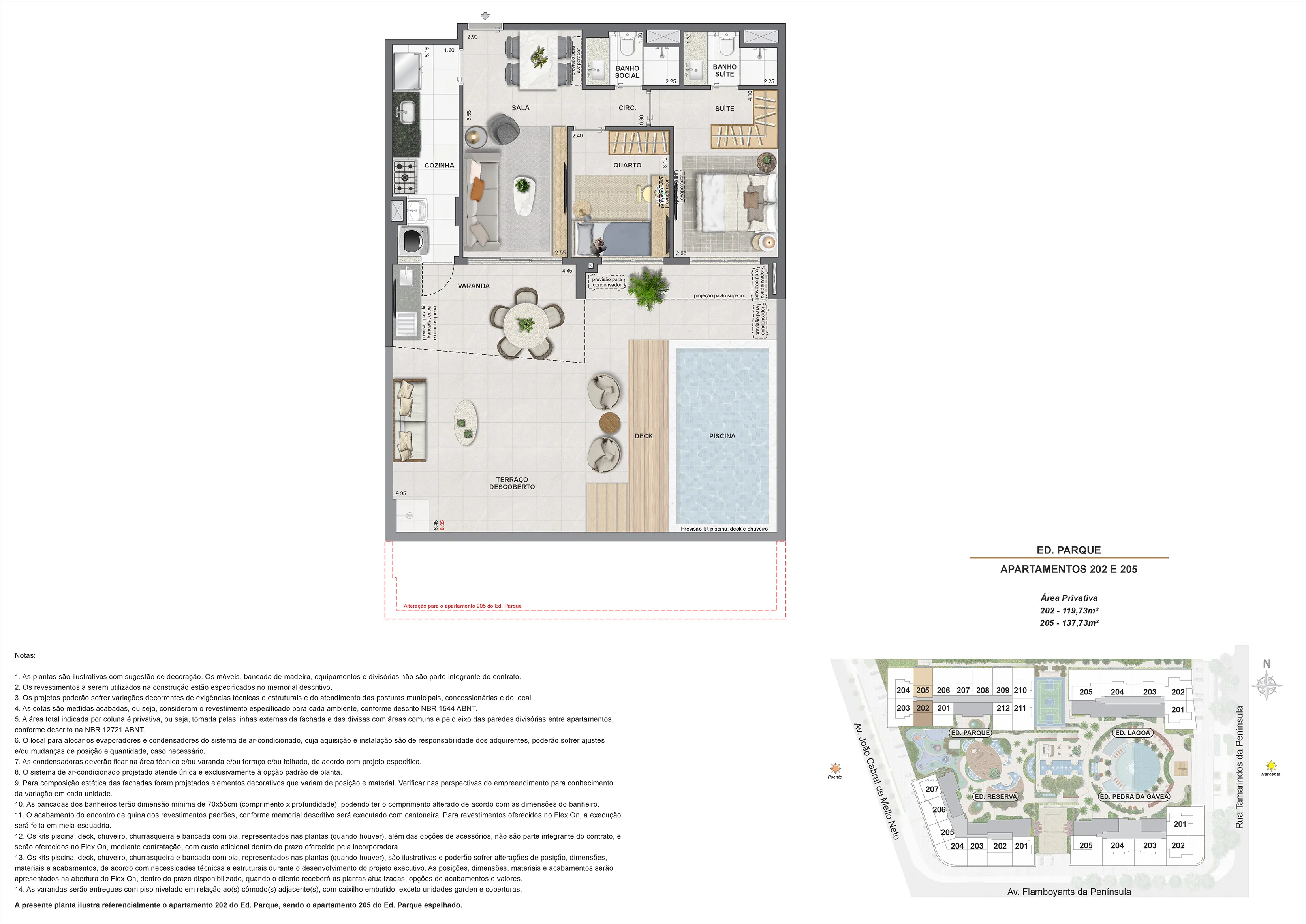 Planta ilustrativa · Garden Ed. Parque 202 205 b