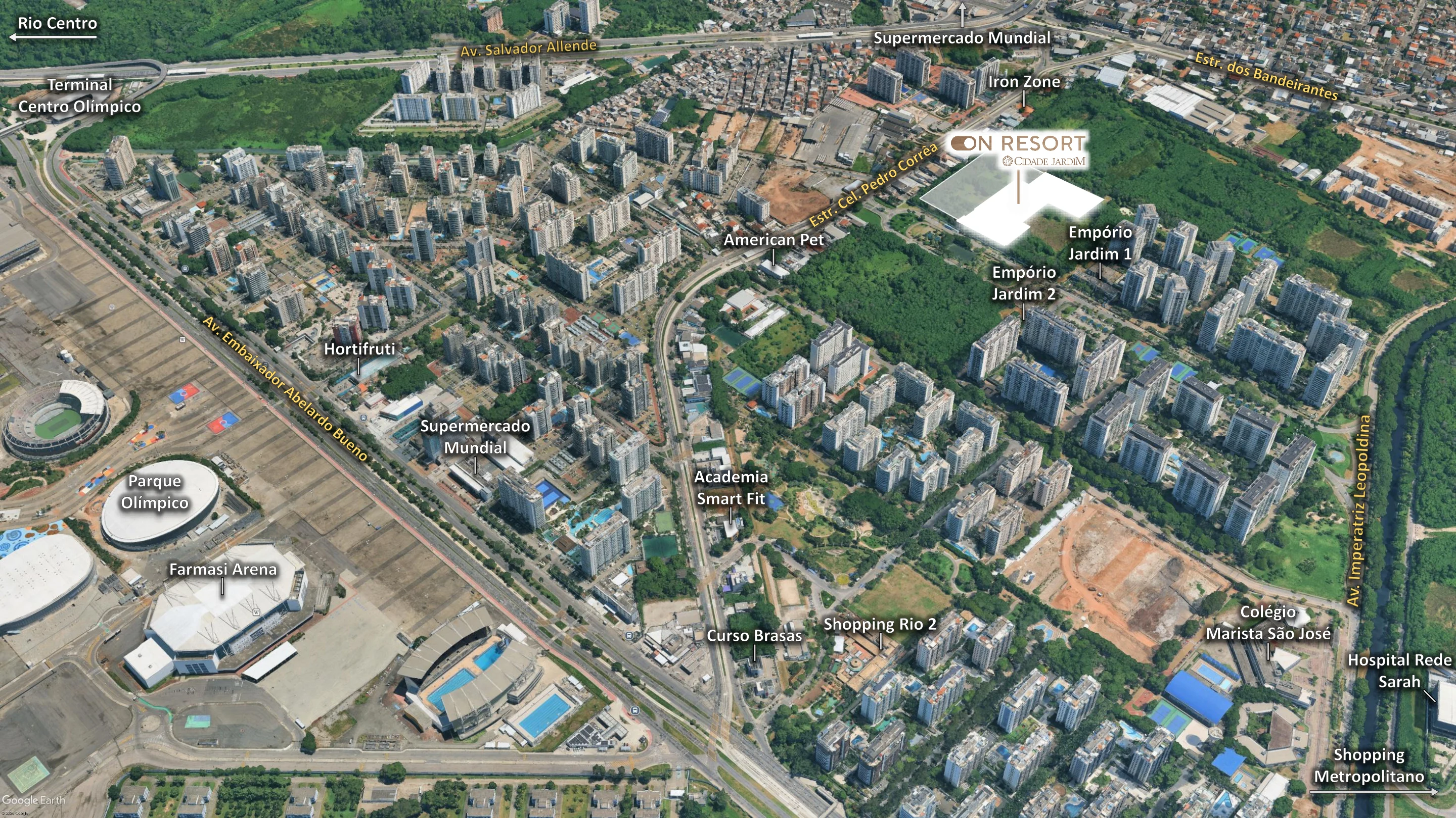 Vista aérea da Cidade Jardim e Barra Olímpica