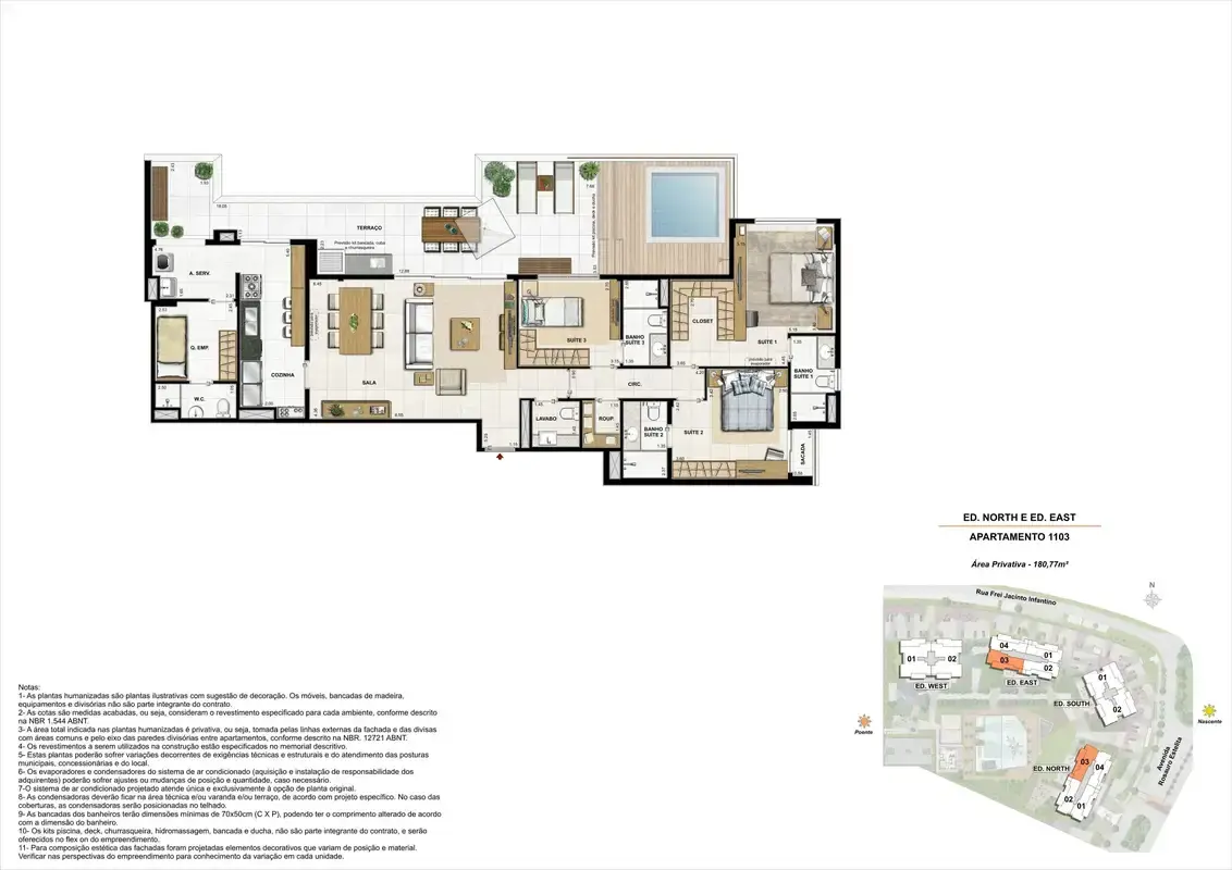 Latitud ED. North e ED. East Cobertura 180m² Coluna 03