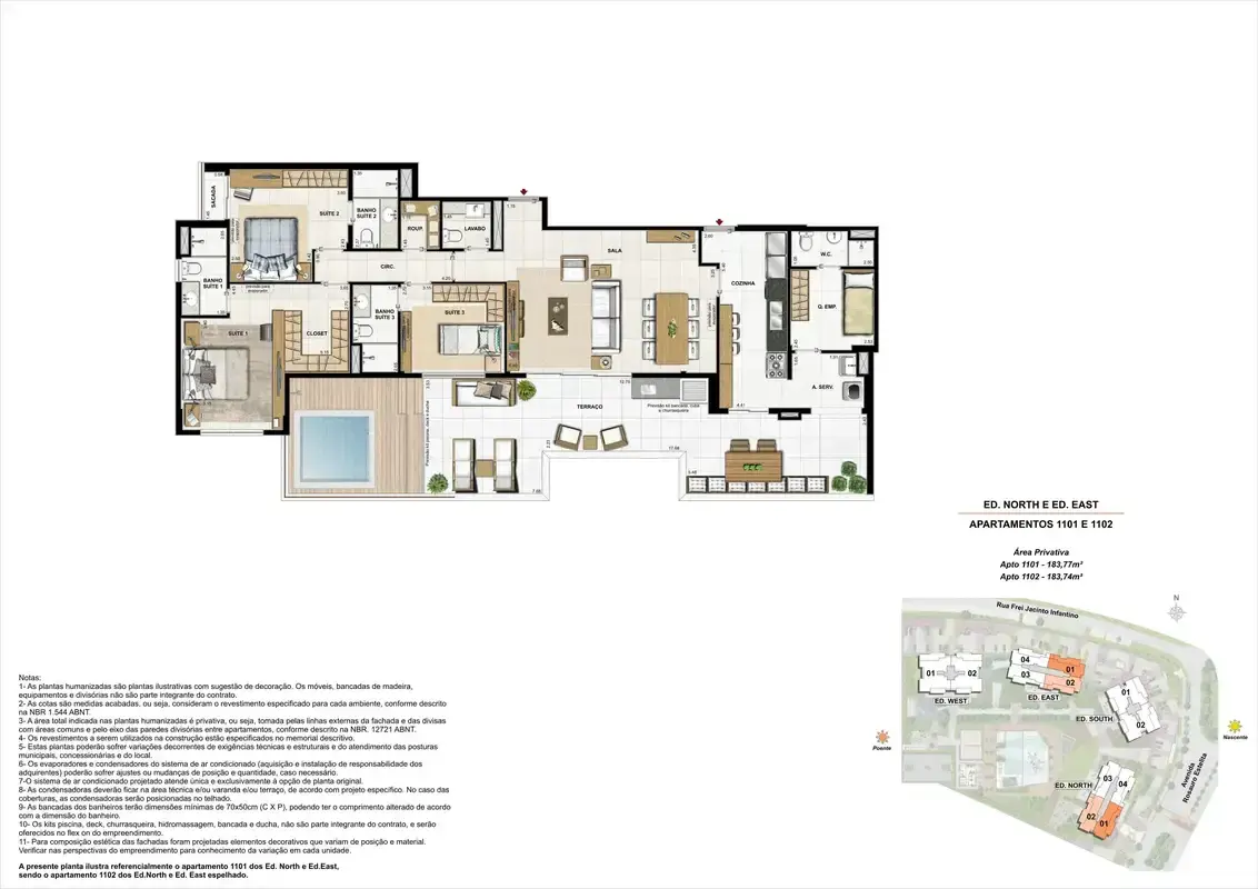 Latitud ED. North e ED. East Cobertura 183m² Coluna 01 e 02