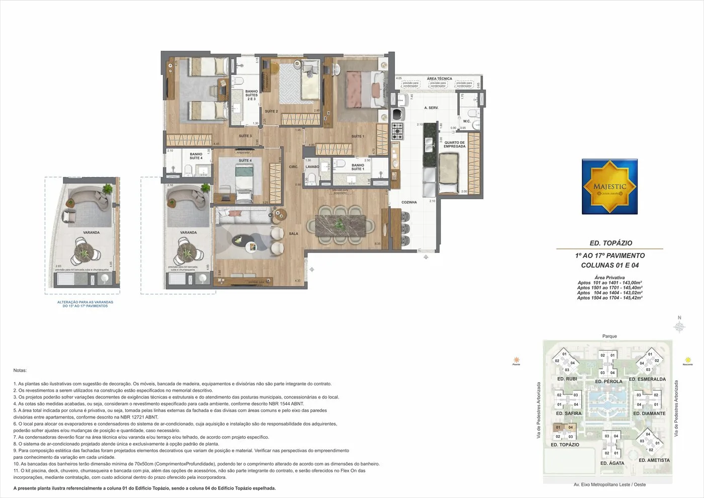 Planta ilustrativa · Apartamento 4 suítes · tipo 01