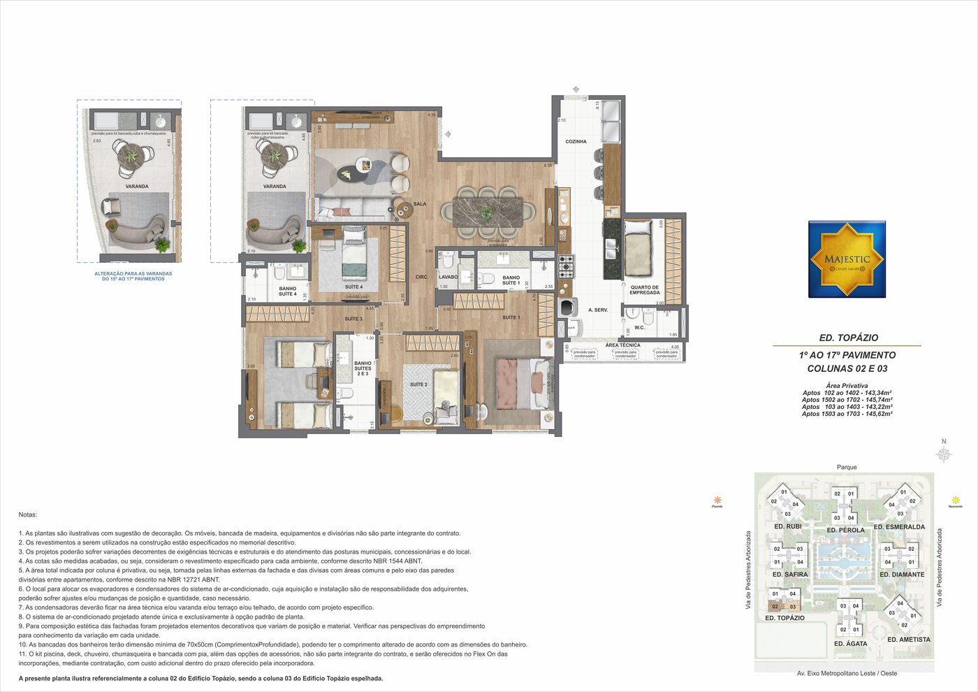 Planta ilustrativa · Apartamento 4 suítes · tipo 02