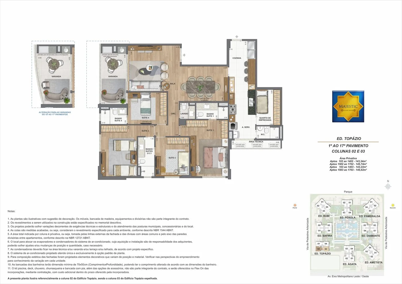 Planta ilustrativa · Apartamento 4 suítes · tipo 02
