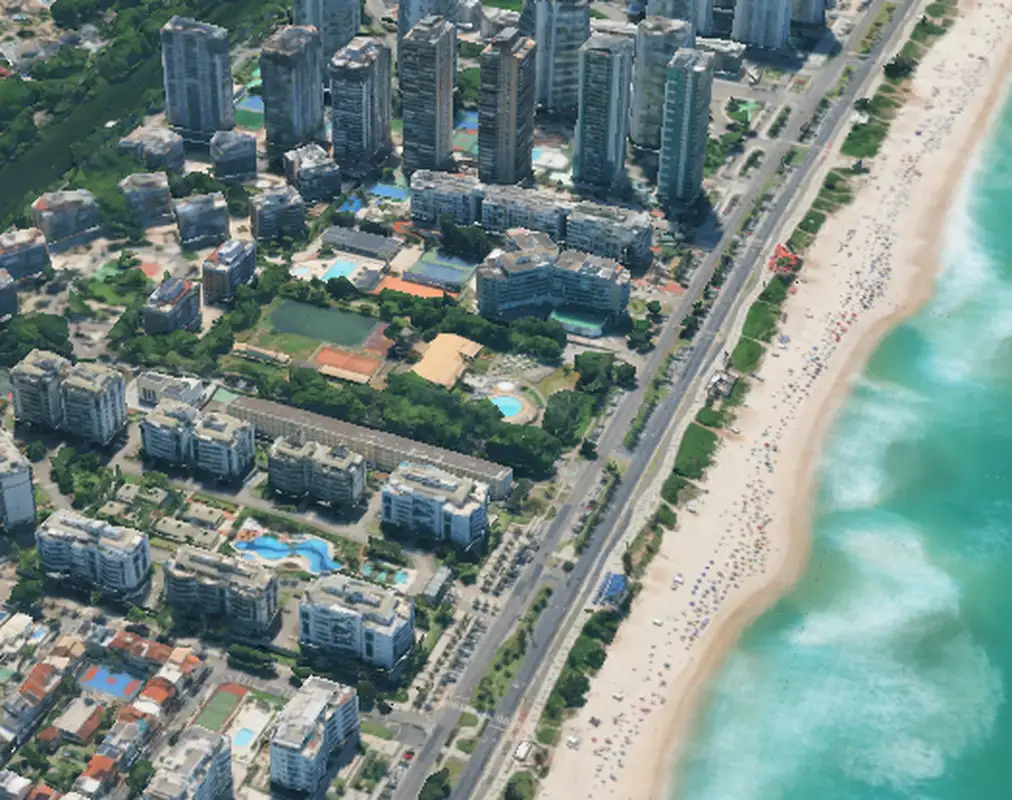 Vista aérea do terreno do antigo Riviera Country Club, frente-mar na Barra da Tijuca, entre os Postos 5 e 6