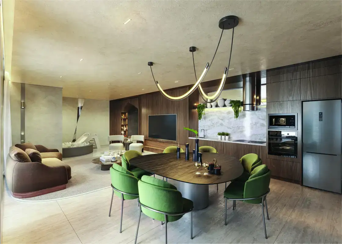 Apartamento decorado · cozinha integrada